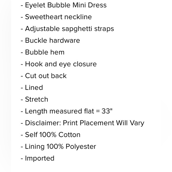 Black and White Eyelet Bubble Mini Dress - Picture 5 of 6